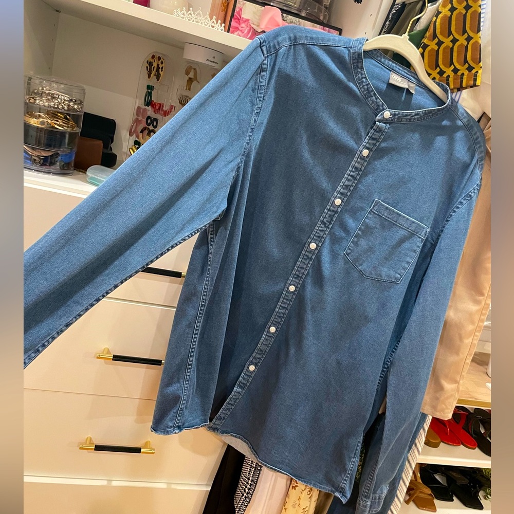 Asos Men’s Solid Denim Button Down - image 1